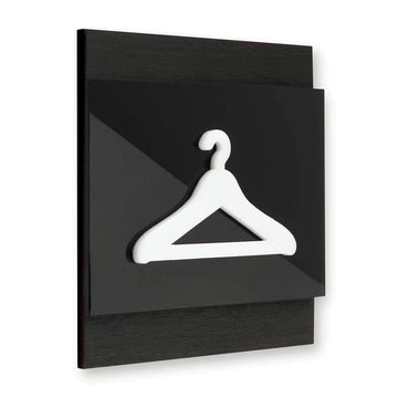 Wooden Hanger Pictogram for Wardrobe Information signs Dark Wenge Bsign - Photo #1