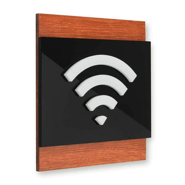 Wooden Wi-Fi Wall Signs Information signs Natural wood Bsign - Photo #7