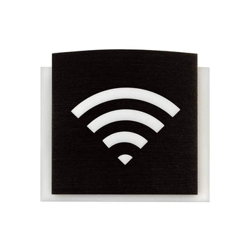 Wooden Wi-Fi Plate for Waiting Room Information signs Dark Wenge Bsign - Photo #5