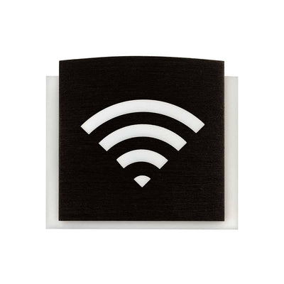 Wooden Wi-Fi Plate for Waiting Room Information signs Dark Wenge Bsign