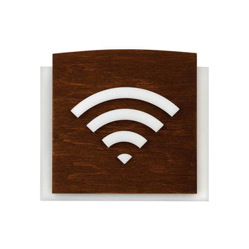Wooden Wi-Fi Plate for Waiting Room Information signs Indian Rosewood Bsign - Photo #1