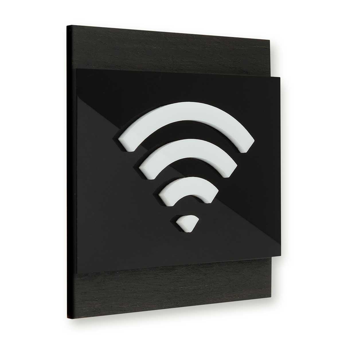 Wooden Wi-Fi Wall Signs Information signs Dark Wenge Bsign