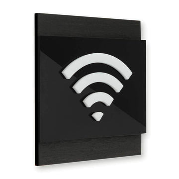 Wooden Wi-Fi Wall Signs Information signs Dark Wenge Bsign - Photo #1