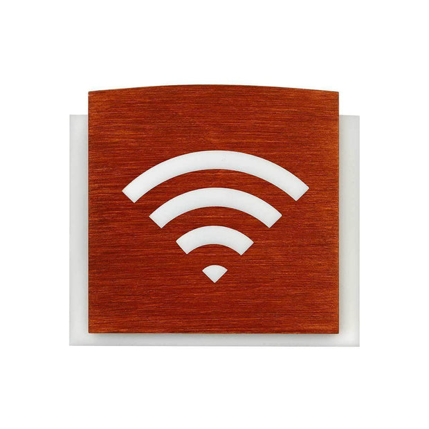 Wooden Wi-Fi Plate for Waiting Room Information signs Redwood Bsign