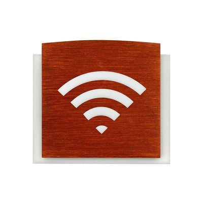 Wooden Wi-Fi Plate for Waiting Room Information signs Redwood Bsign