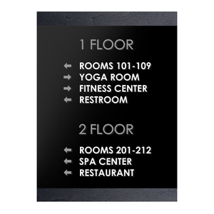 Wayfinding Directional Sign - Wood & Acrylic Wall Plate "Buro" Design