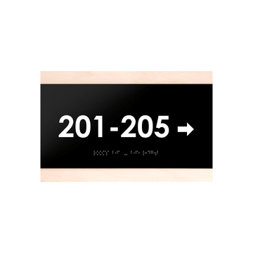 Directional Wayfinding Sign - Wood & Acrylic Wall Plate "Buro" Design - Photo #2