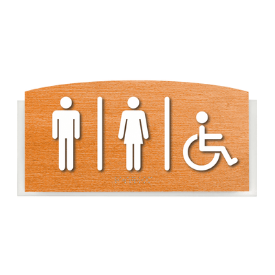 Bathroom Signs - All Gender Restroom Door Sign With Handicap "Scandza" Design