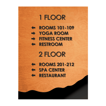 Wayfinding Directional Sign - Wooden Plate "Sherwood" Design - Photo #2