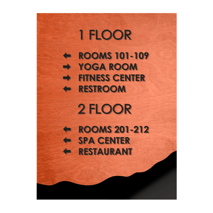 Wayfinding Directional Sign - Wooden Plate "Sherwood" Design