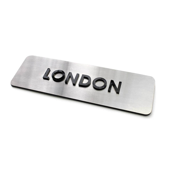 Индивидуальная табличка с названиями городов под часы — Нержавеющая сталь и акрил