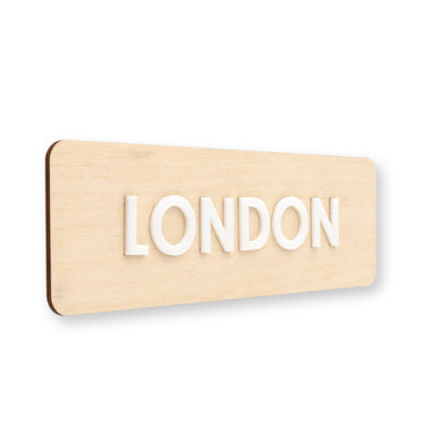 Wooden World Clock Sign World Clock Signs Natural wood Bsign